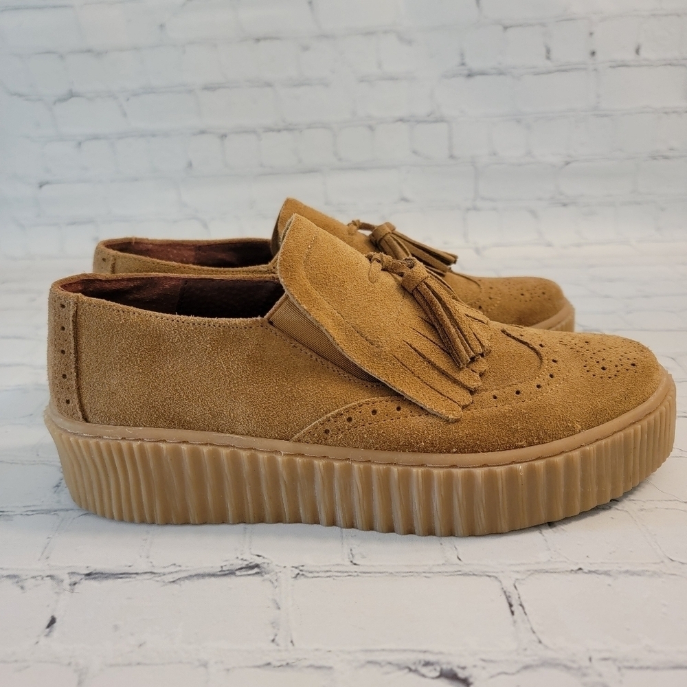 Oxigeno Slip On Suede Chunky  Tassle Shoes Size 39 - Picture 2 of 9